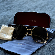 Gucci Sonnenbrille - GG 0972S 001 - Neu/Original 60-17-145 cm Gold/Grau-Schwarz