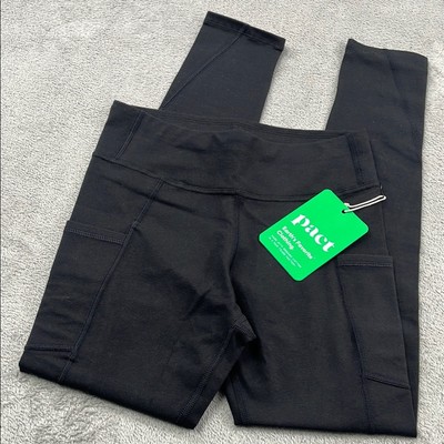 NEW PACT XS Organic Cotton Side Pockets Black Leggings