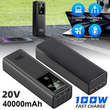 40000mAh 100W Portable Power Bank LCD USB Battery Charger For Laptop Cell Phone