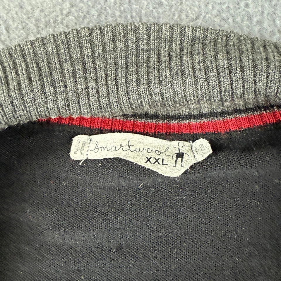 Suéter Smartwool Para Hombre 2XL Negro Cremallera Completa Lana Merino Cuello Simulado Chaqueta Distress Foto 4 de 4