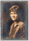 VINTAGE REAL PHOTO OLD ANTIQUE PICTURE PRETTY YOUNG GIRL WOMAN PORTRAIT SIGNED