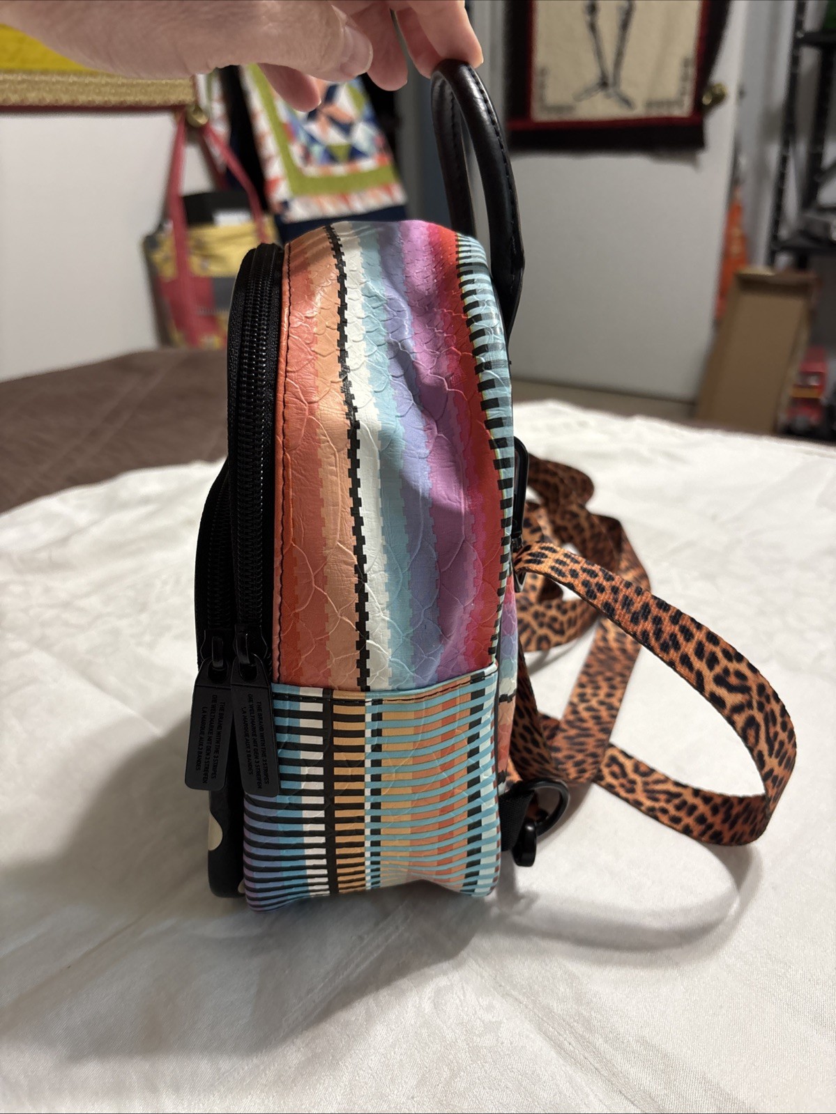 RARE Adidas x The FARM Animal Print Mini Backpack/Crossbody image 3