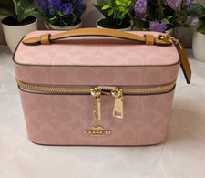 Coach Cosmetic Case In Signature Canvas Powder Pink - IN HAND!