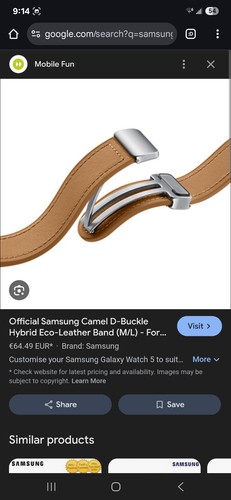 Samsung D-Buckle Hybrid Eco-Leather Band Camel Size S/M For Watch 6 & 7 - Photo 7 sur 8