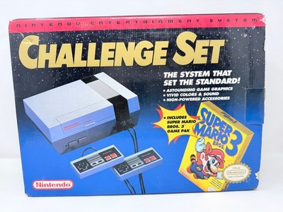 Nintendo NES Console Challenge Set in Box W/ Super Mario Bros 3 - TESTED & WORKS