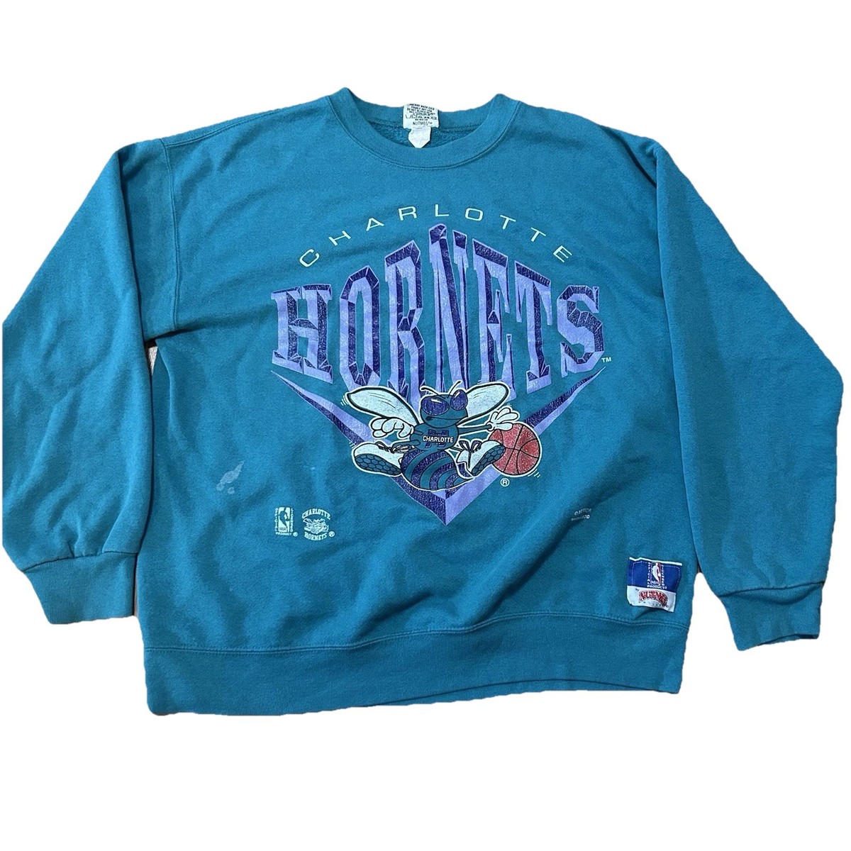 90's Charlotte Hornets Vintage NBA Heavyweight Nutmeg Mills