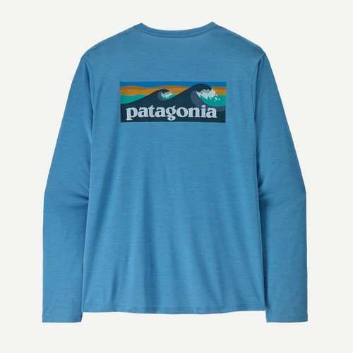 PATAGONIA Long-Sleeve Capilene Cool Daily Shirt Mens Large Boardshort Logo