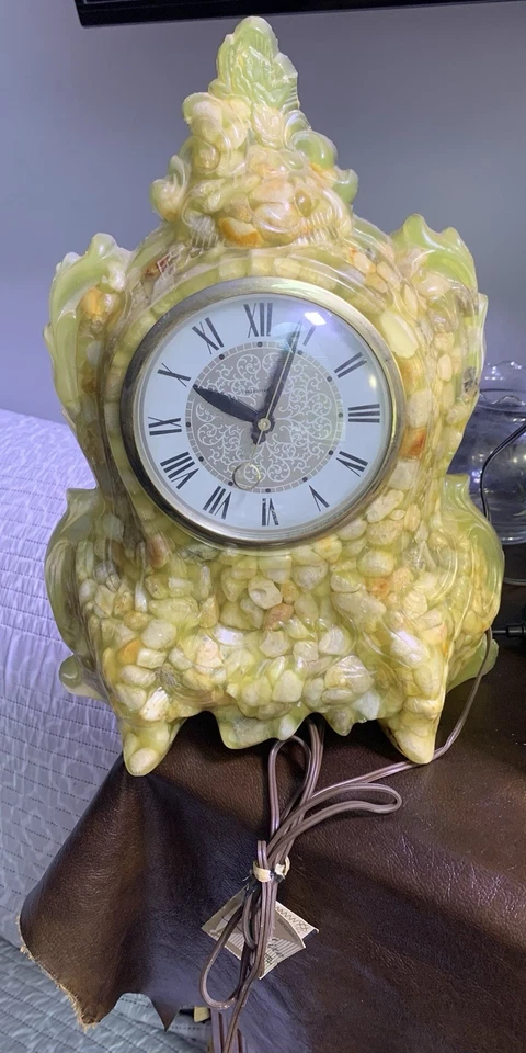 Reloj de vómito Lanshire Mid Century resina y piedra-Works reloj de capa pesada Foto 3 de 4