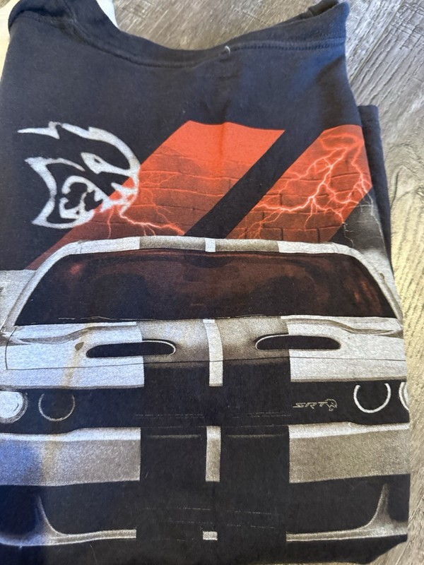 Dodge Men's Challenger SRT Hellcat Graphic Logo Tee Black S Crew Neck