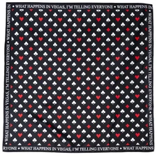 Satin Card Suits Vegas Black Scarf