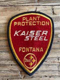 Patch Polizia Kaiser Vintage Acciaio Protezione Piante Fontana California/CA