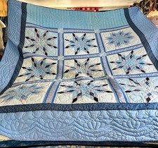 Queen Size Amish Quilt - Mini Texas Star Pattern