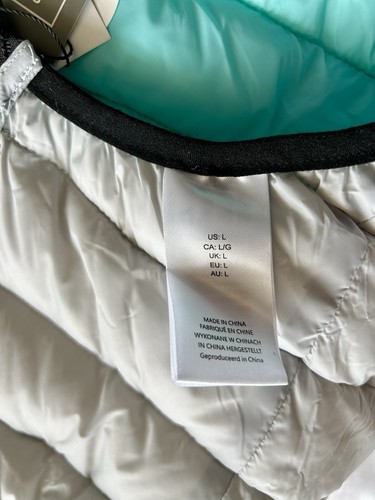 Sydney & Company London Reversible Puffer Vest Dog Jacket Large Aqua/Gray NWT - Picture 8 of 8