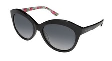 NEW ISAAC MIZRAHI 30222 SUNGLASSES WOMENS CAT EYE FULL-RIM PLASTIC BK BLACK