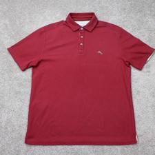 Tommy Bahama Island Zone Polo Shirt Mens Medium Red Supima Cotton/ Poly S/S