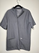 FIGS Technical Collection Casma Medium Graphite Gray V-Neck Scrub Top Size Small