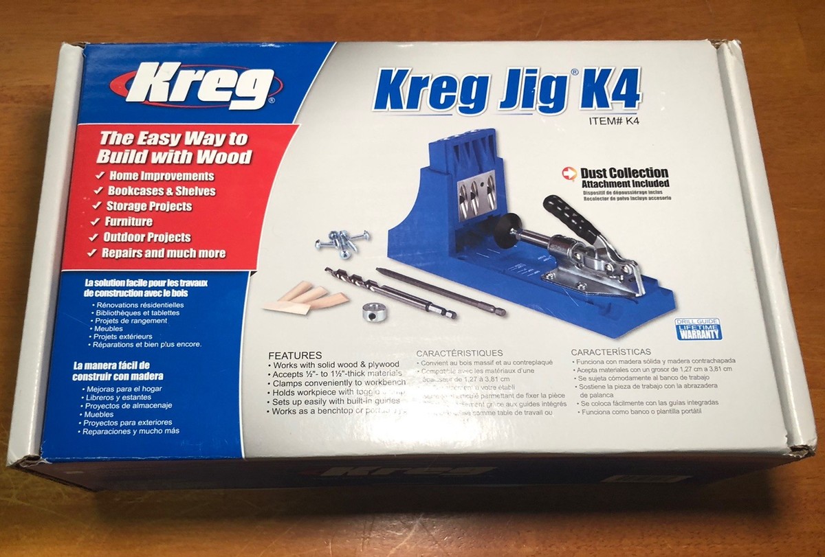 Kreg K4 Pocket Hole Jig System - Blue. New in box, opened to check