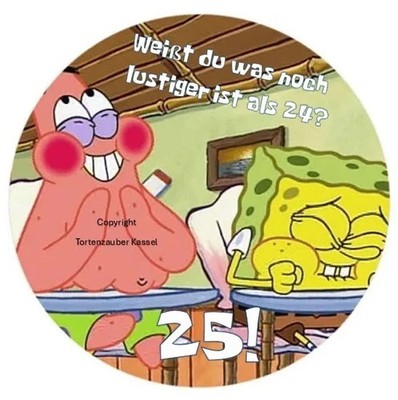 Spongebob Tortenaufleger Spongebob 25 Geburtstag Tortendeko Spongebob 24 25