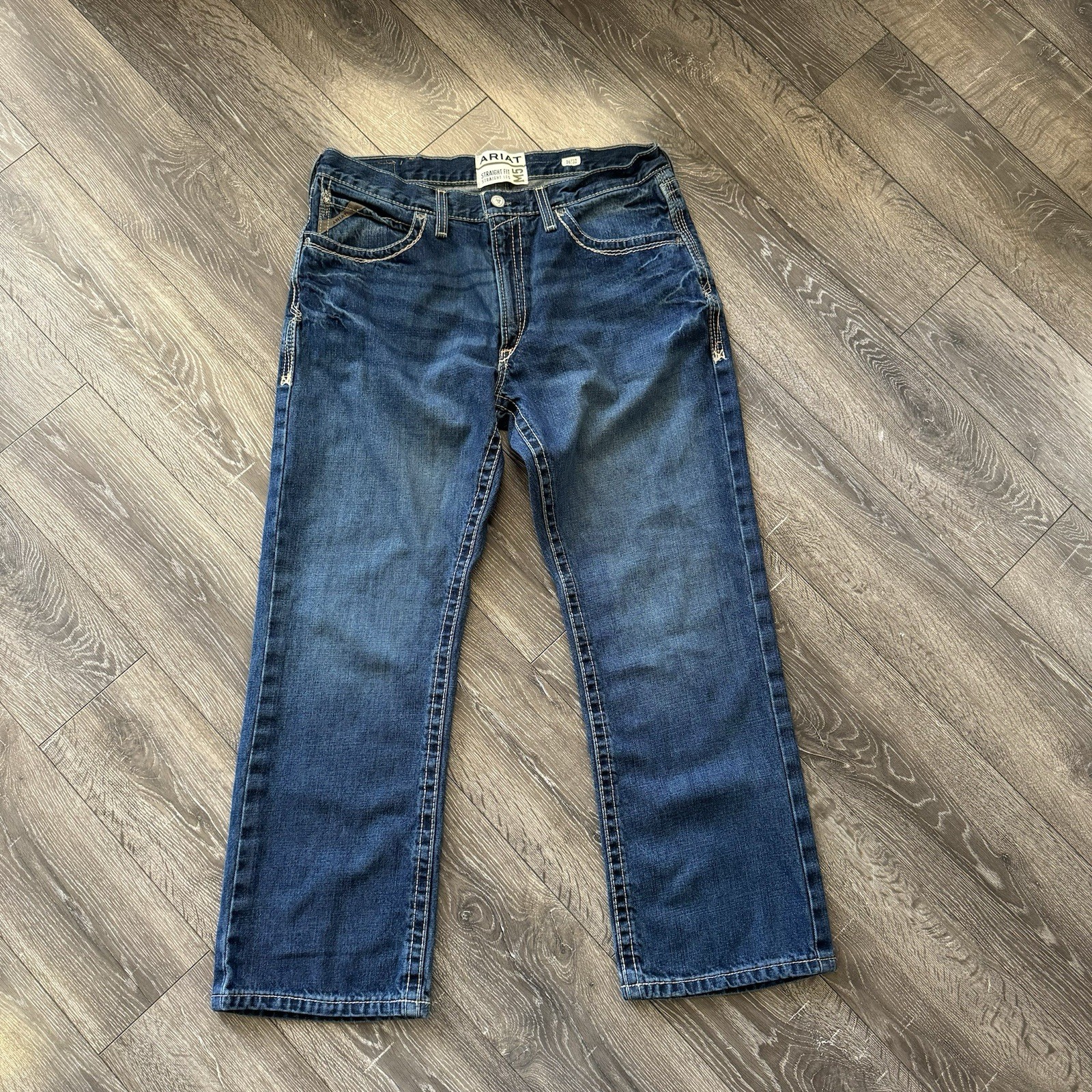 Ariat Men’s 36x30 M5 Straight Fit Straight Leg Jeans Blue Denim Cowboy Western