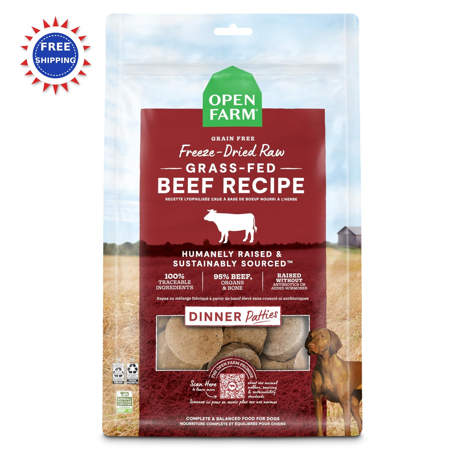Patties 95% Meat Organs Bone Grass Fed Beef 17.5oz