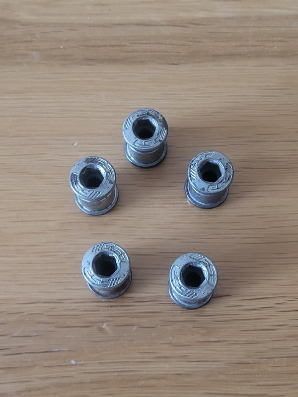 FSA Chainring Bolts (x5) Road Racing Bike Chain Ring (Double Ring) SIlver
