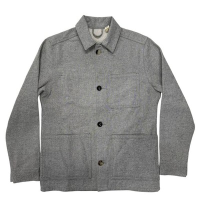 Industry of All Nations Denim Chore Work Jacket Mens XS Gray Recycled