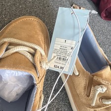 Cat Jack Reece Sneakers Boys Beige Lace Up Low Top Boat Shoes Size 1