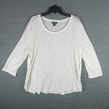 Simply Vera Vera Wang Women's White Textured 3/4 Sleeve Pullover Top Size XXL
