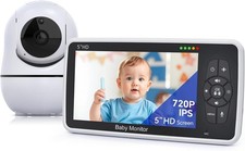 Baby Monitor with Camera and Audio, 720P HD Resolution 5" Display,Night Vision