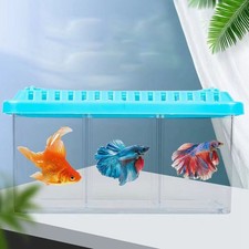 Acrylic Fish Tank Detachable 3 Areas Small Aquarium Desktop Ornamental