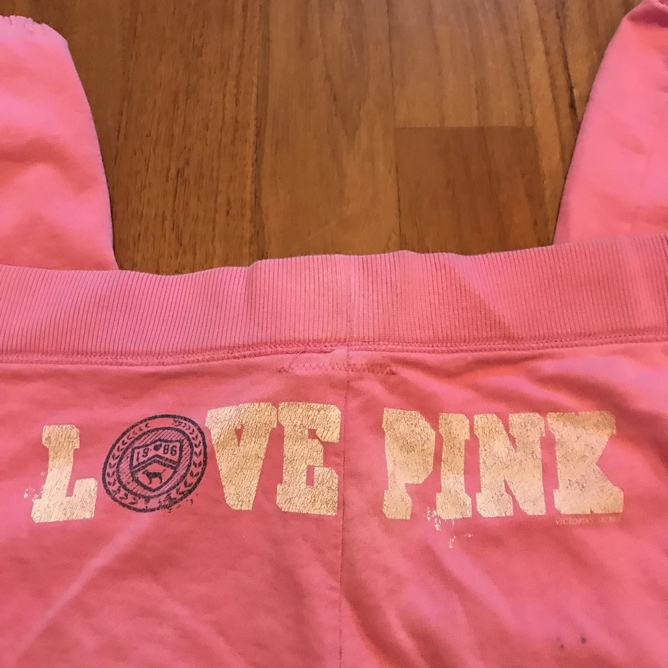 Vintage Victoria's Secret Pink Sweatpants Y2K 2000s Joggers Ankle Zipper Size M - Image 4 of 4