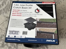 RELN LP130501BK 13" x 5" Square Low Profile Drainage Plastic Catch Basin Kit NEW