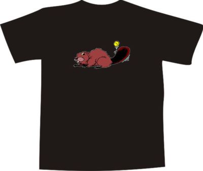 T-Shirt E983 - Comic Design - Biber spielt mit Tennisball