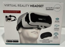 Utopia 360 Virtual Reality 3D Headset  Bluetooth Controller New In Box