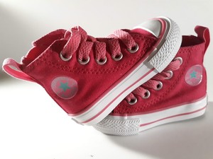 CONVERSE-Chuck-Taylor-Infant-Toddler-Girls-Hot-Pink-Hi-Top-Tennis-Shoes-Size-2