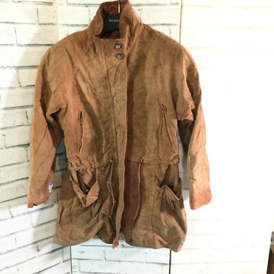 Vintage hellbraune Wildlederjacke 80er 90er Jahre Damen Größe S