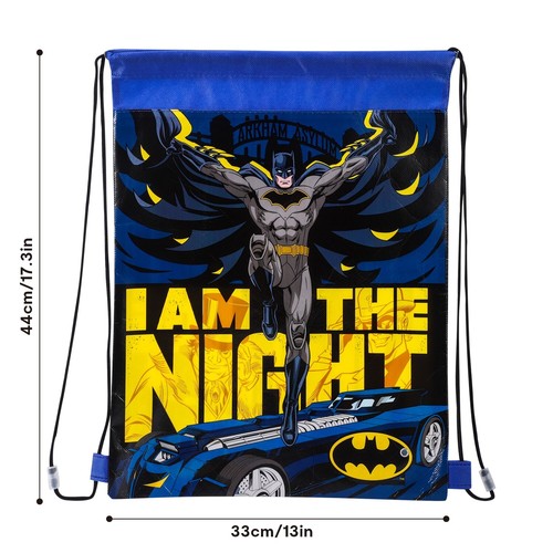 Batman Drawstring Bag Pull String P.E. Gym School Swimming Sport Bag - Picture 3 of 4