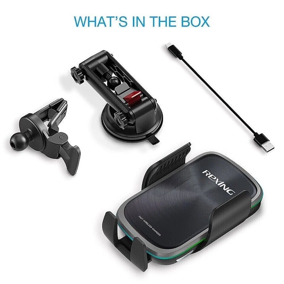 Rexing CX5 Motorized Wireless 15W/7.5W Qi Charging Car Mount for iPhone, Android - Image 2 of 4