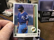 1989 Upper Deck Baseball Luis De Los Santos RC / Rookie Card # 12 K.C. Royals