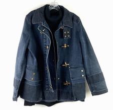 Ralph Lauren Co. Cortland Denim Field Jacket Premium Distressed Blue Women's L