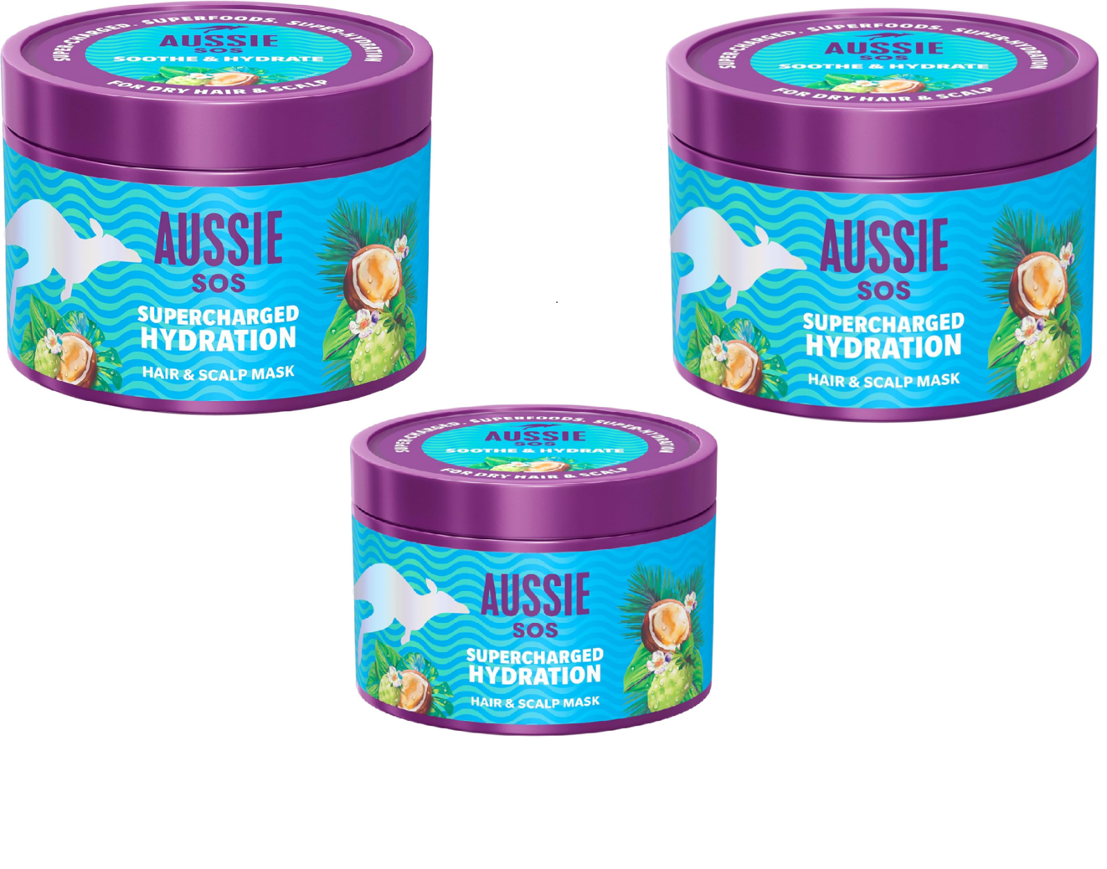 2x Aussie SOS Supercharged Hydration Scalp & Hair Mask Soothe Dry Scalp 500ml - Image 6
