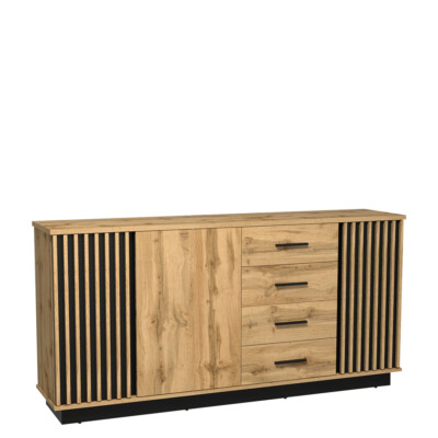Kombikommode Gallda V21 3D4S mit Lamellen Sideboard Schubladen Wohnzimmer