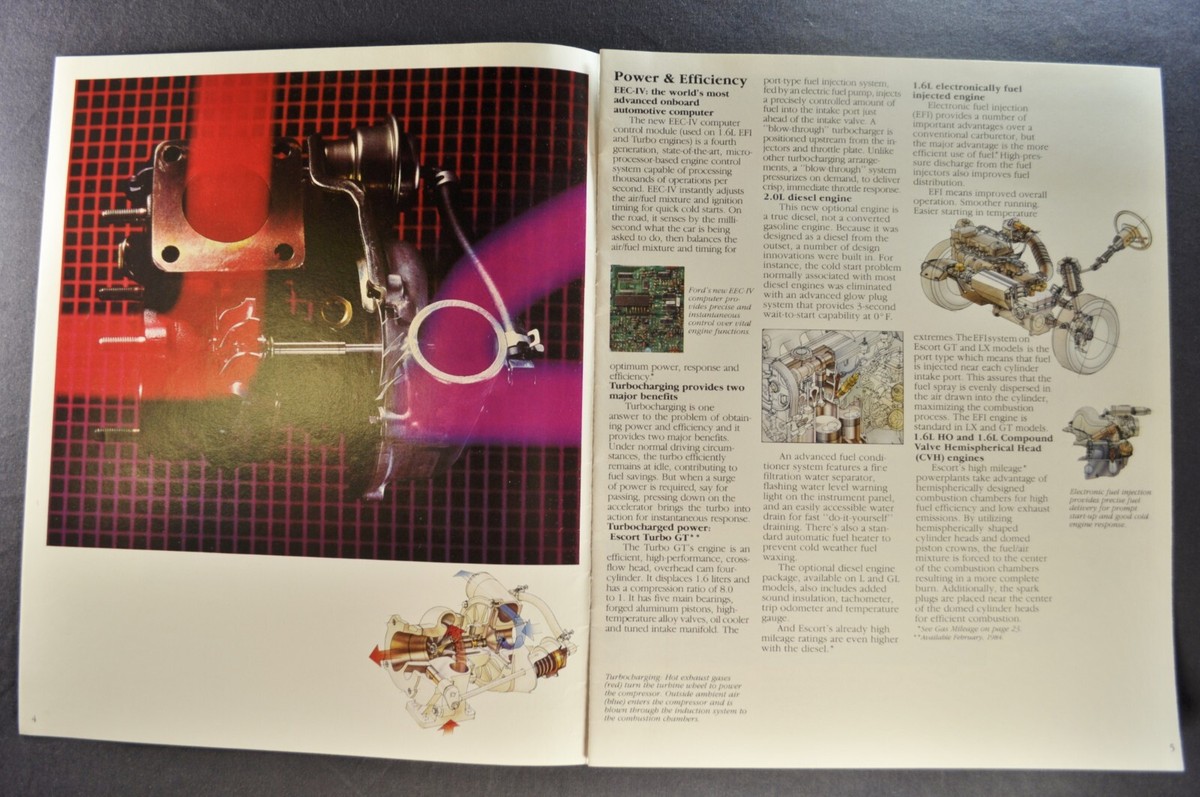 1984 Ford Escort Brochure Turbo GT Hatchback LX GL L Wagon 1984 Ford Escort Brochure Turbo GT Hatchback LX GL L Wagon