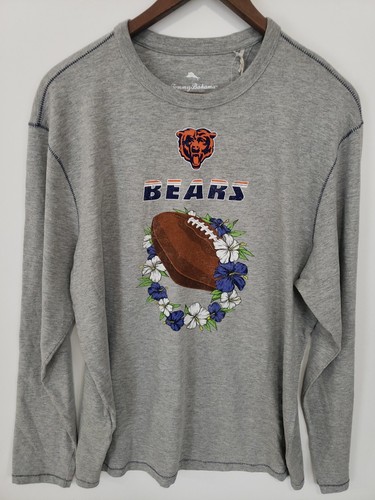 NEW Tommy Bahama Mens NFL Chicago Bears L/S Shirt Gray Graphic Size Medium - Bild 1 von 6