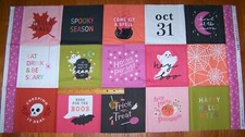 MODA HEY BOO 100 Cotton Fabric HALLOWEEN Panel with 15 Squares each 8" x 8"