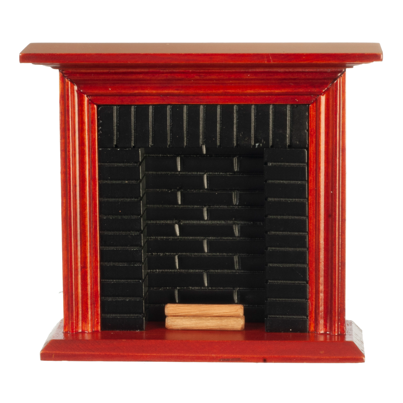 Dolls House Fireplace Mahogany  Black Insert Miniature 1:12th Scale WAS £17.99