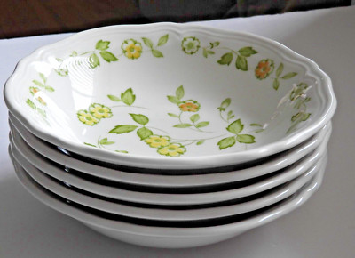 Petite Flora Ironstone Serving Bowls 4009 6.5'' Vintage Japan Floral Set of 5