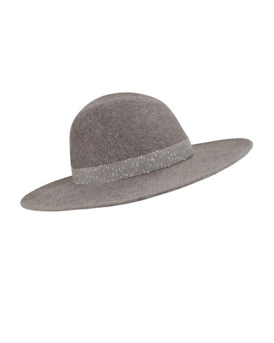 Nordstrom Wool Felted Wide Brim Gray/Grey Fall & Winter Felt 