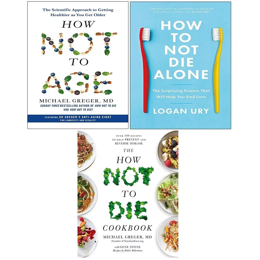 Michael Greger & Gene Stone Unisex Blue The How Not To Die Cookbook, [Hardcover] How Not To Age & How To Not Die Alone 3 Books Collection Set - Image 3