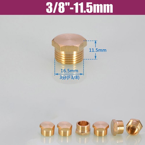 1/8" 1/4" 3/8" 1/2" 3/4" 1" 1.2" 2" Brass Male Thread Blanking Plug Pipe End Cap - Picture 13 of 19
